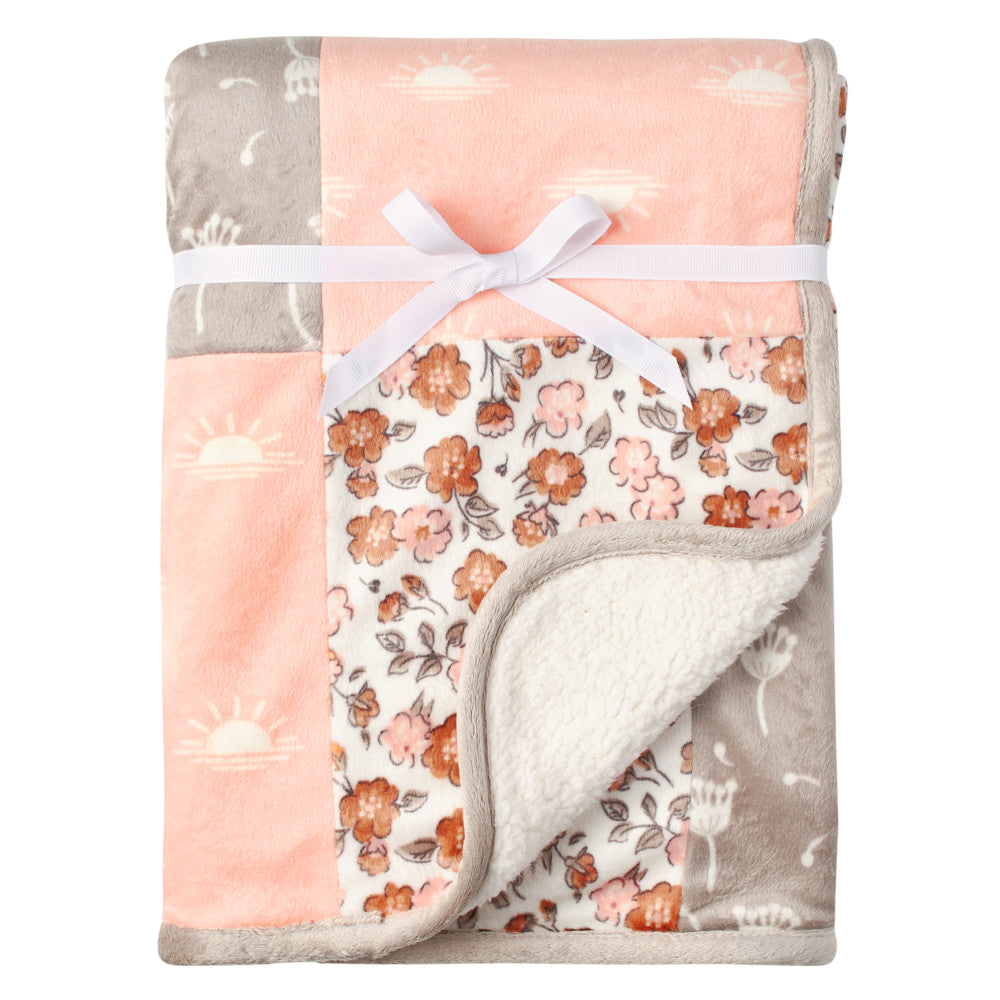 Modern Moments by Gerber Baby Girls Pink Patchwork Blanket
