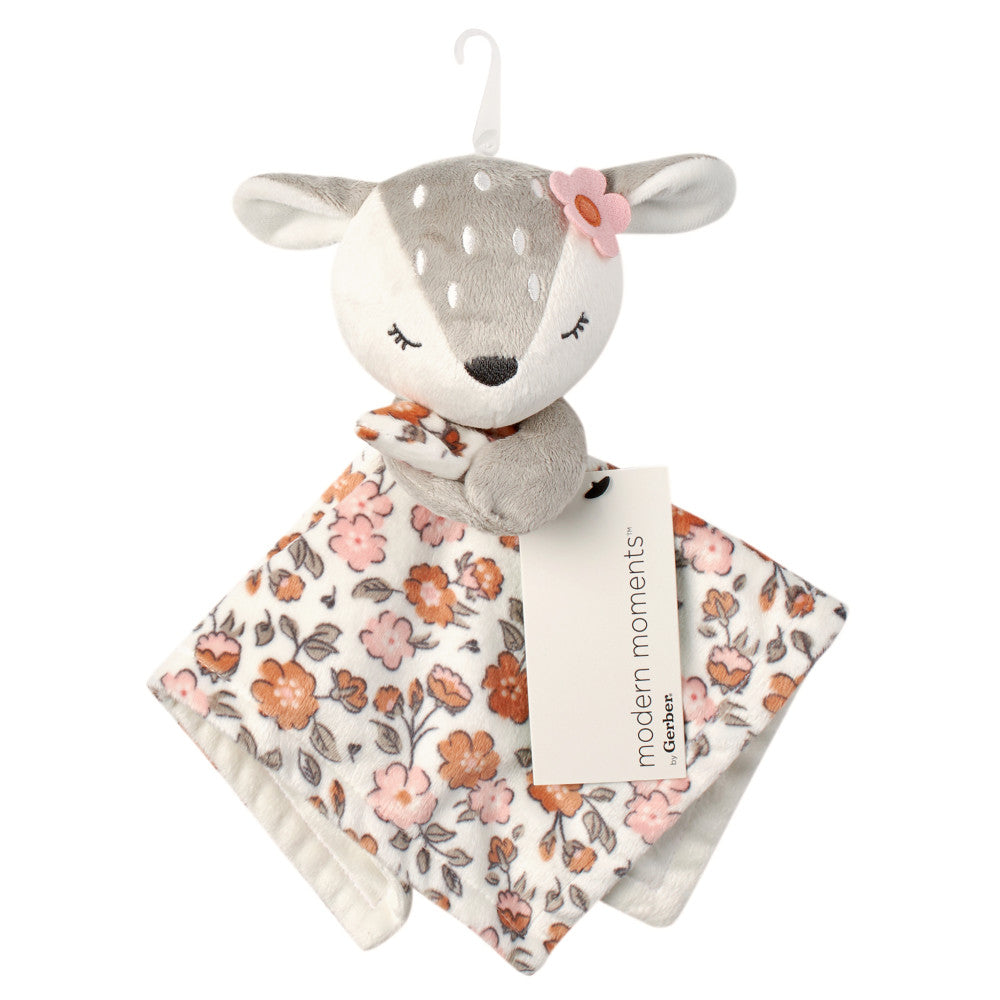 Modern Moments by Gerber Baby Girls Pink Security Blanket, close-up detail 3