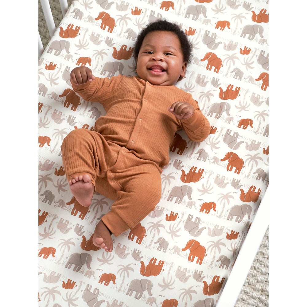 Modern Moments by Gerber Baby Neutral Orange Fitted Crib Sheet, lifestyle photo 2