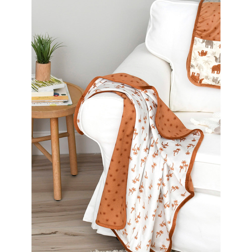 Modern Moments by Gerber Baby Neutral Terra 2-Ply Printed Blanket, lifestyle photo 1