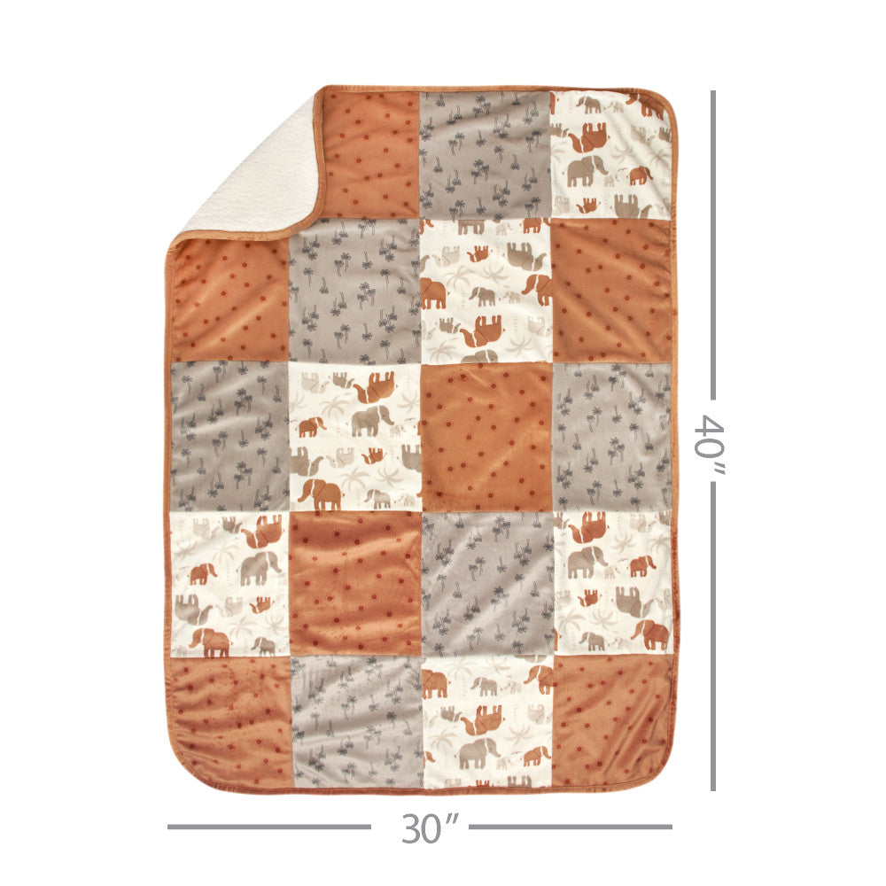 Modern Moments by Gerber Baby Neutral Orange Patchwork Blanket, additional view 2