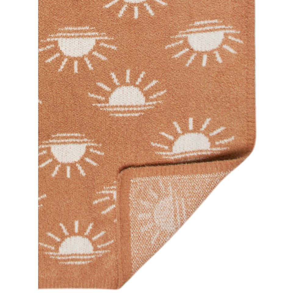 Modern Moments by Gerber Baby Neutral Orange Silky Mink Blanket, close-up detail 2