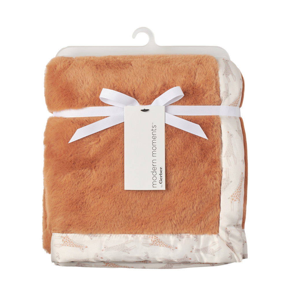 Modern Moments by Gerber Baby Neutral Orange Satin Trim Blanket, additional view 3
