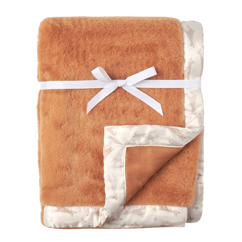 Modern Moments by Gerber Baby Neutral Orange Satin Trim Blanket