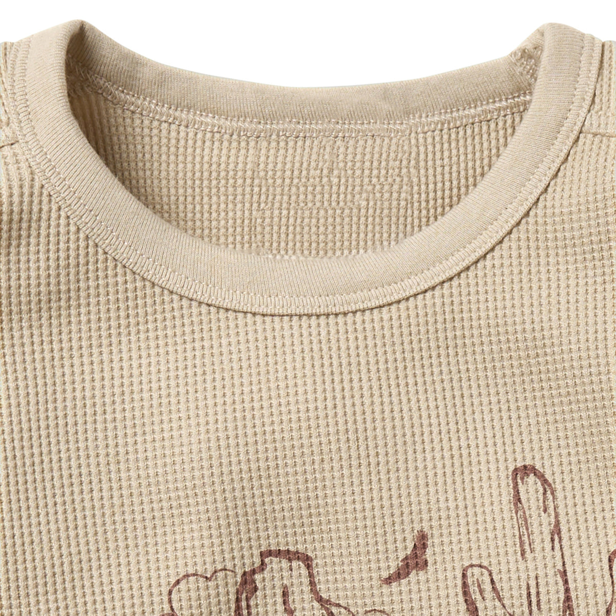 Infant & Toddler Boys Light Tan Box Shirt, close-up detail 1