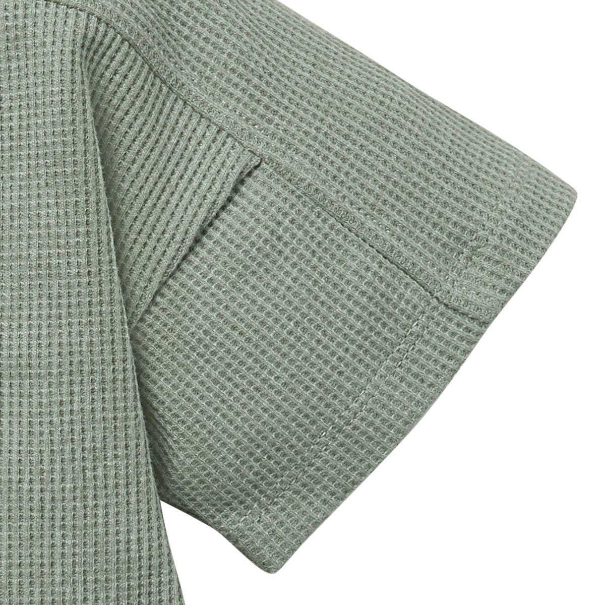 Infant & Toddler Boys Medium Green Box Shirt, close-up detail 2