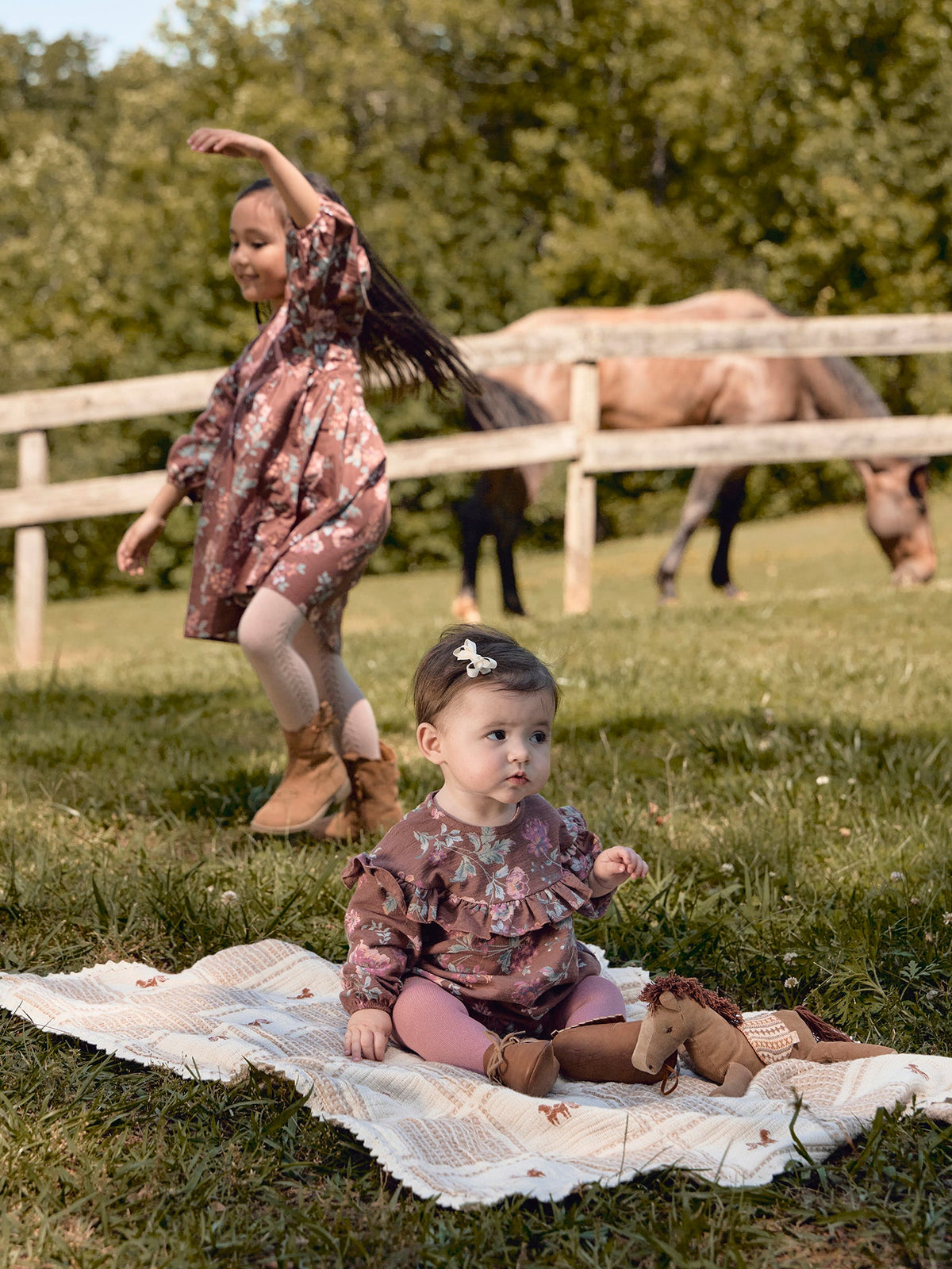 Infant & Toddler Girls Nutmeg Yoked Bow Dress-Gerber Childrenswear Wholesale