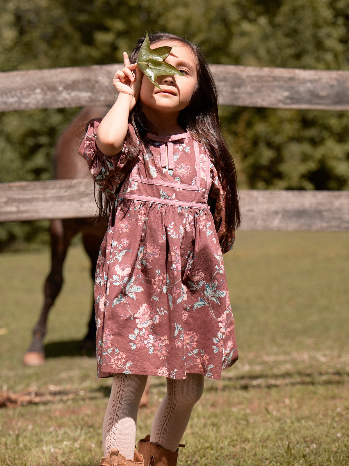 Infant & Toddler Girls Nutmeg Yoked Bow Dress-Gerber Childrenswear Wholesale