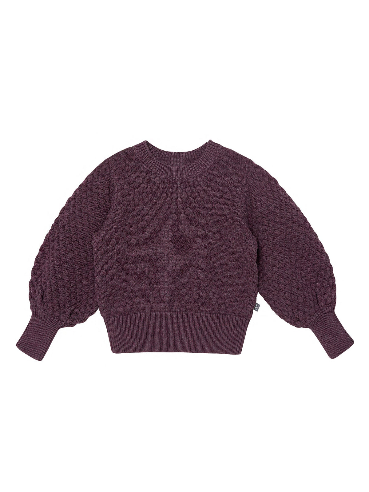 Infant & Toddler Girls Dark Grape Heather Puff Sleeve Sweater-Gerber Childrenswear Wholesale