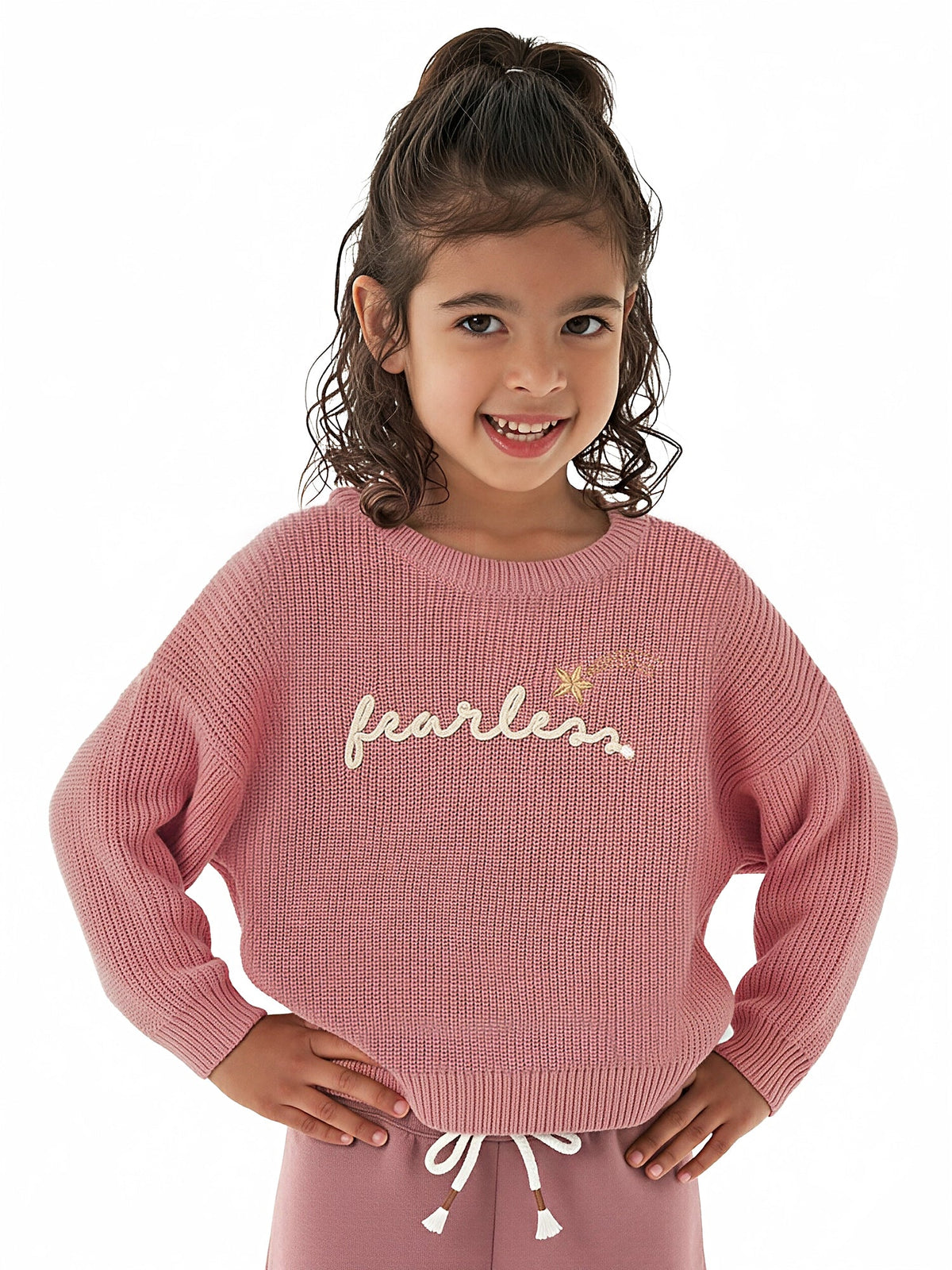 Infant & Toddler Girls Light Pink Embroidered Sweater-Gerber Childrenswear Wholesale