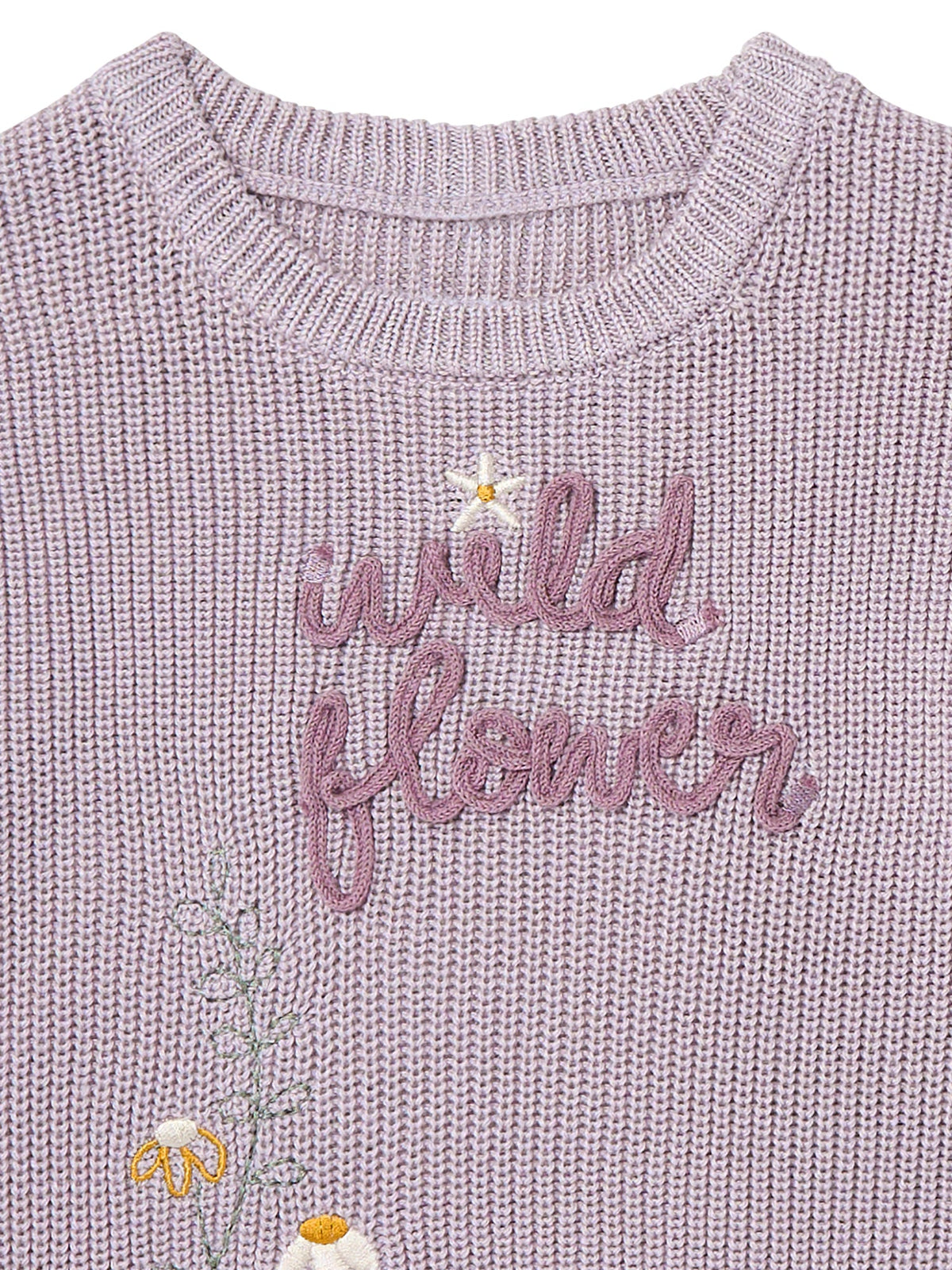 Infant & Toddler Girls Light Purple Embroidered Sweater-Gerber Childrenswear Wholesale