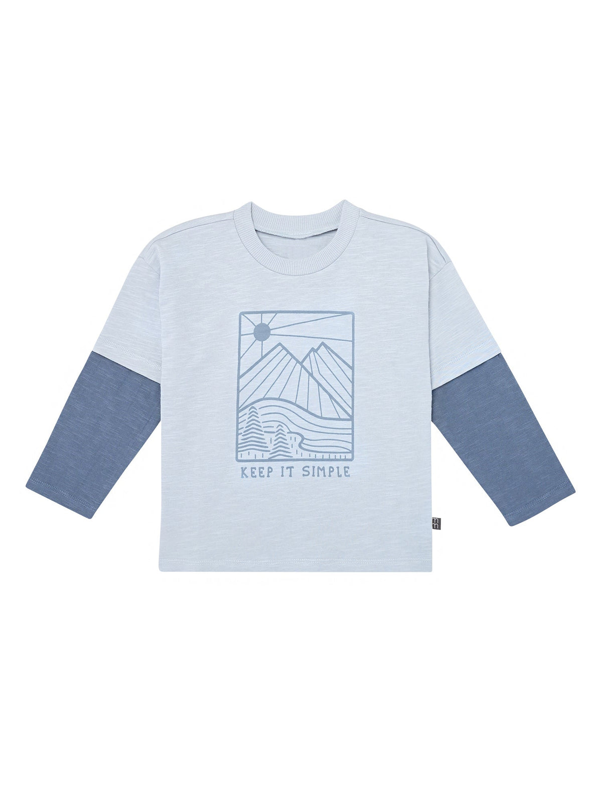 Infant & Toddler Boys Blue Graphic Long Sleeve T-Shirt-Gerber Childrenswear Wholesale
