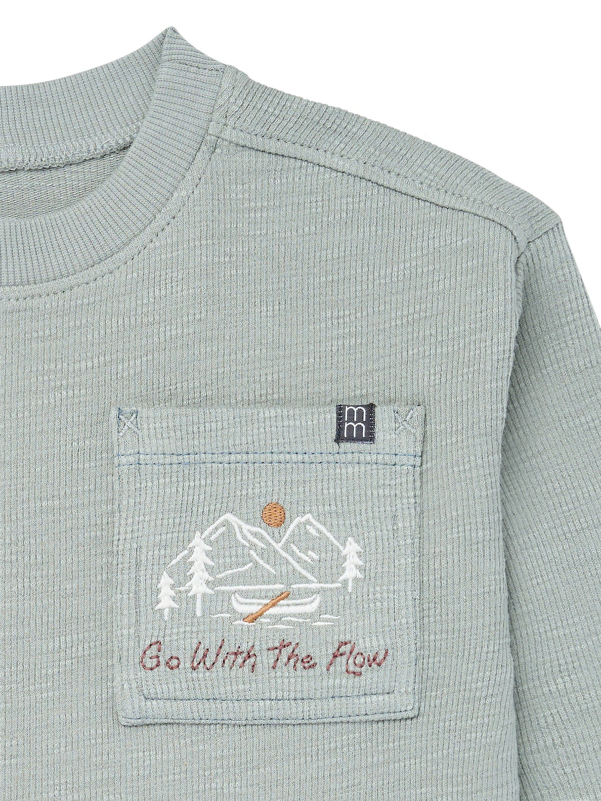 Infant & Toddler Boys Blue-Gray Drop Shoulder Long Sleeve T-Shirt-Gerber Childrenswear Wholesale