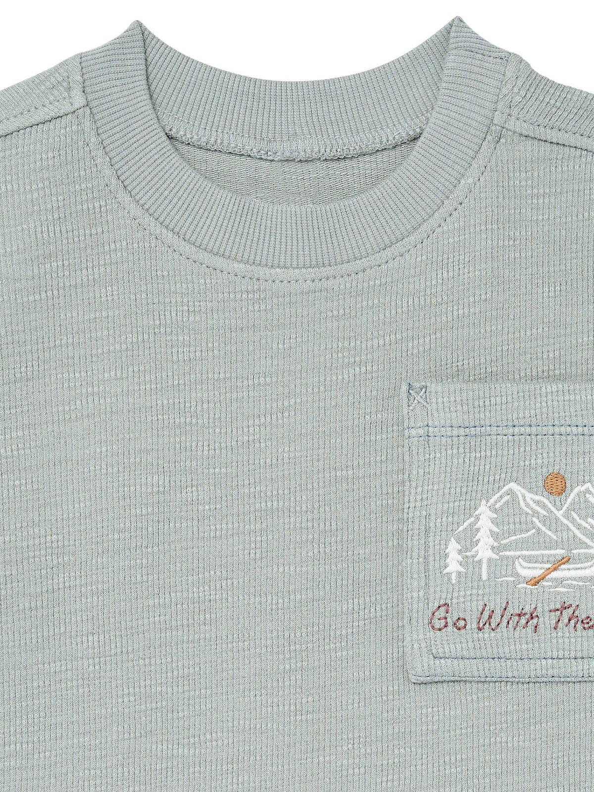 Infant & Toddler Boys Blue-Gray Drop Shoulder Long Sleeve T-Shirt-Gerber Childrenswear Wholesale