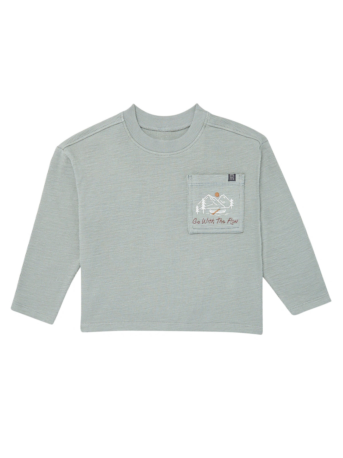 Infant & Toddler Boys Blue-Gray Drop Shoulder Long Sleeve T-Shirt-Gerber Childrenswear Wholesale