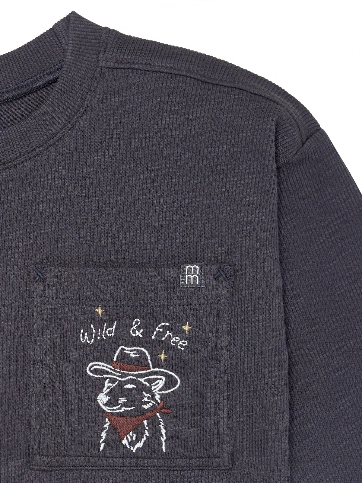 Infant & Toddler Boys Dark Gray Drop Shoulder Long Sleeve T-Shirt-Gerber Childrenswear Wholesale