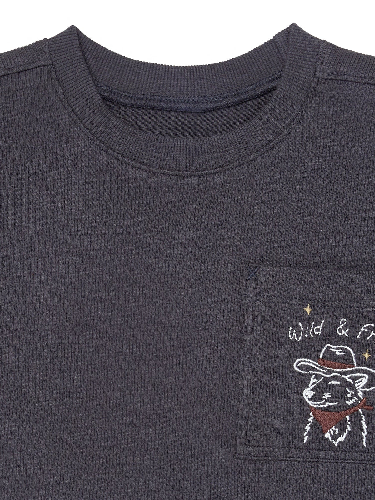 Infant & Toddler Boys Dark Gray Drop Shoulder Long Sleeve T-Shirt-Gerber Childrenswear Wholesale