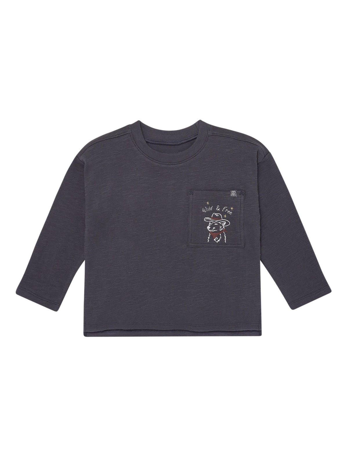 Infant & Toddler Boys Dark Gray Drop Shoulder Long Sleeve T-Shirt-Gerber Childrenswear Wholesale