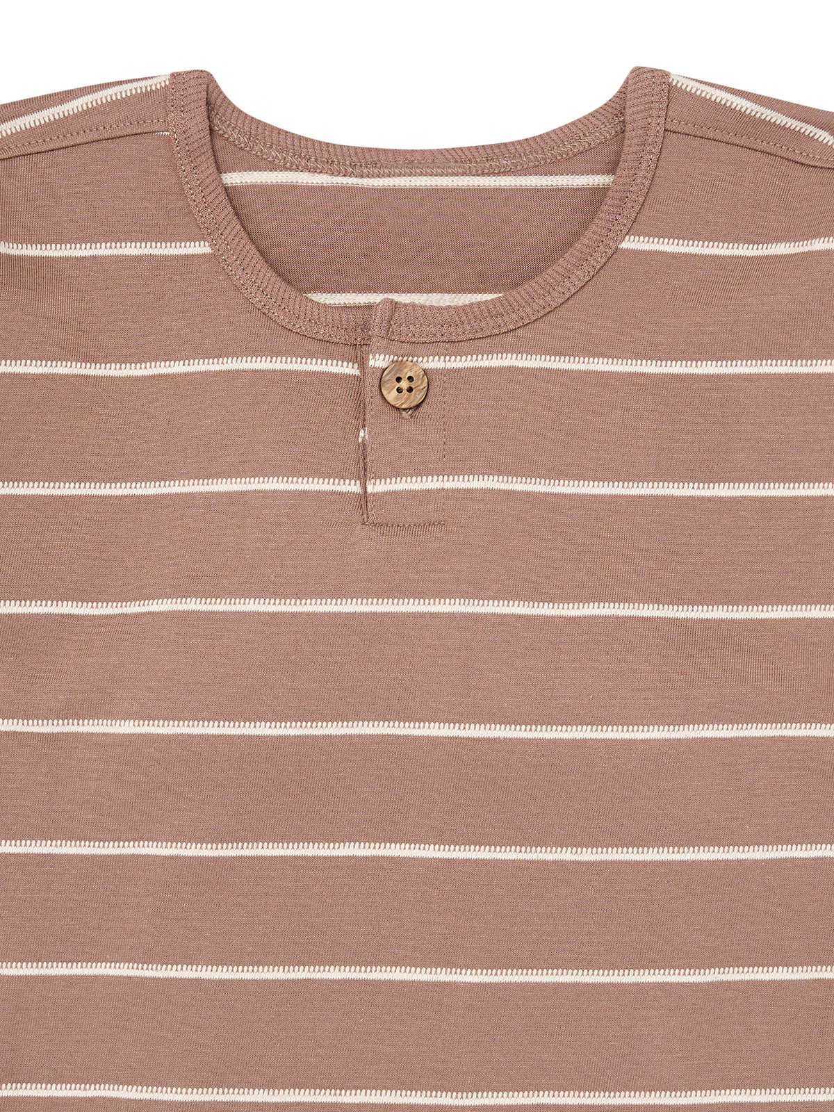 Infant & Toddler Boys Brown Drop Shoulder Henley T-Shirt-Gerber Childrenswear Wholesale