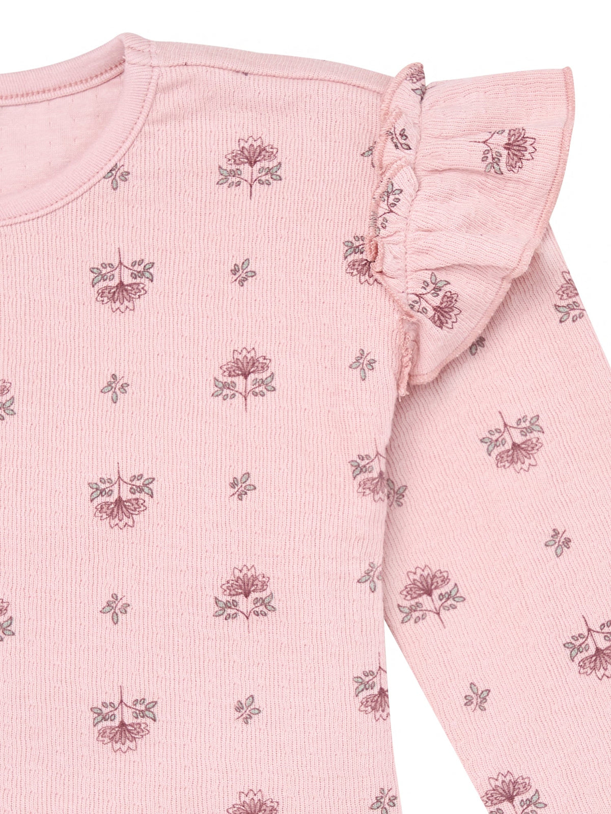 Infant & Toddler Girls Pale Mauve Fleur Long Sleeve Crop Top-Gerber Childrenswear Wholesale