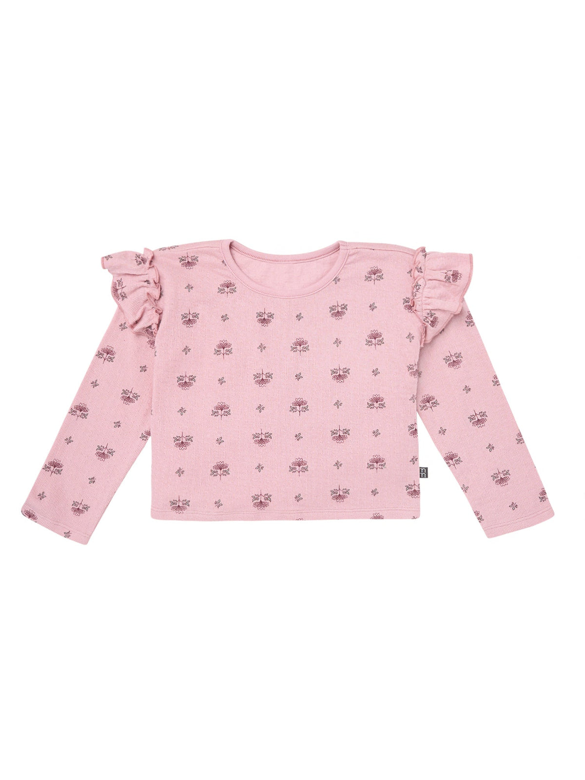 Infant & Toddler Girls Pale Mauve Fleur Long Sleeve Crop Top-Gerber Childrenswear Wholesale