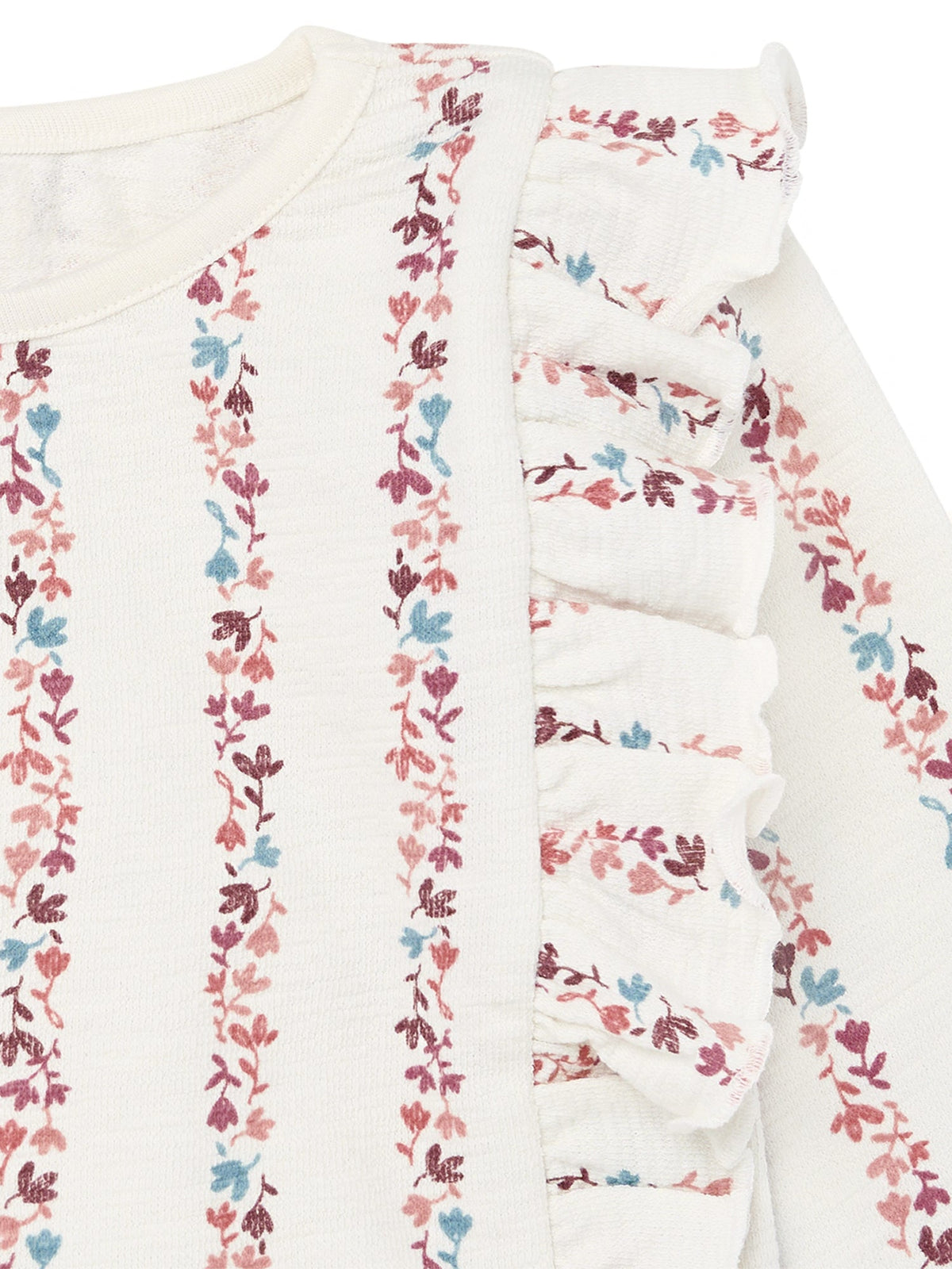 Infant & Toddler Girls Tofu Stripe Floral Ruffle Crop Top-Gerber Childrenswear Wholesale