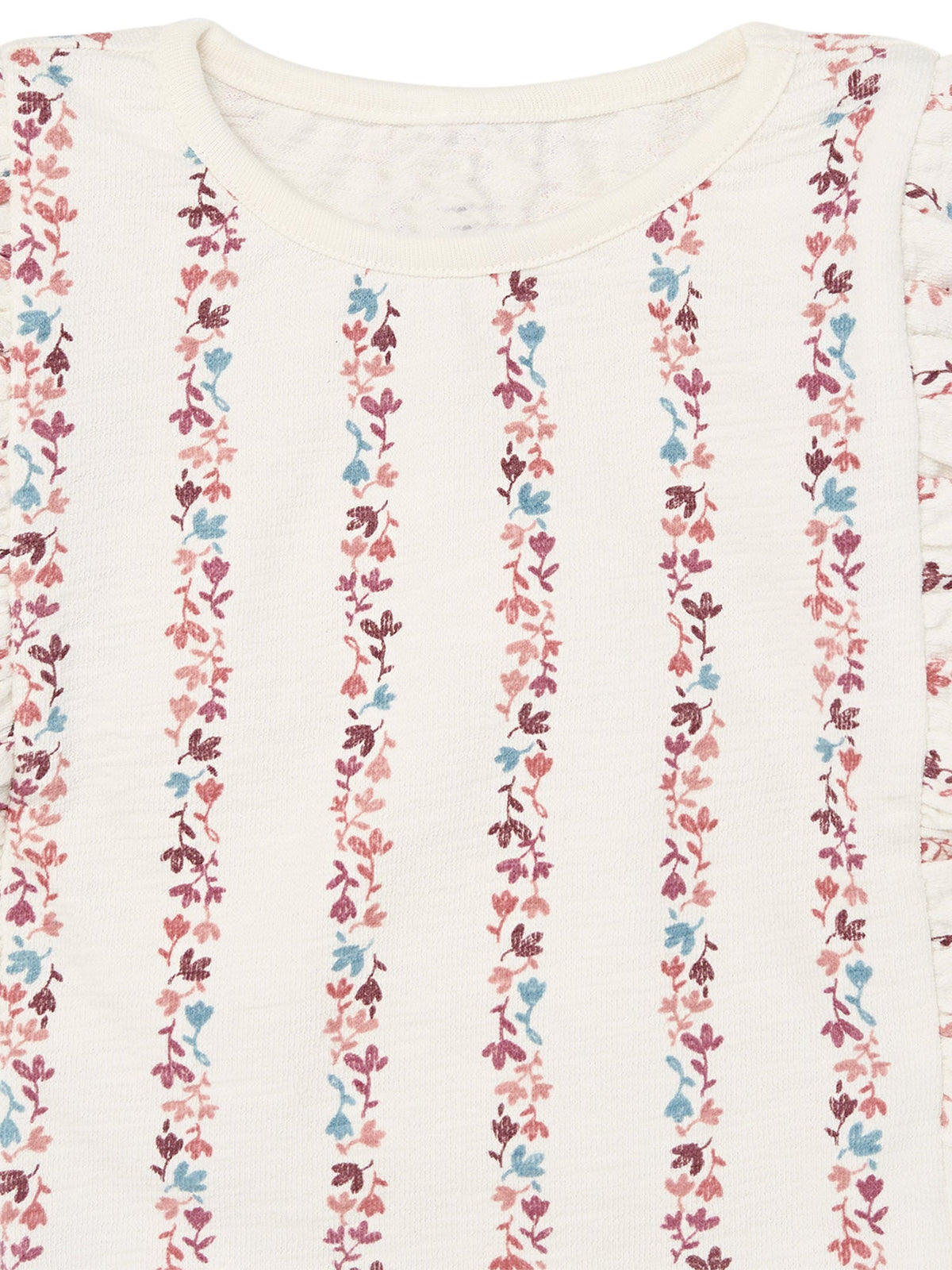 Infant & Toddler Girls Tofu Stripe Floral Ruffle Crop Top-Gerber Childrenswear Wholesale