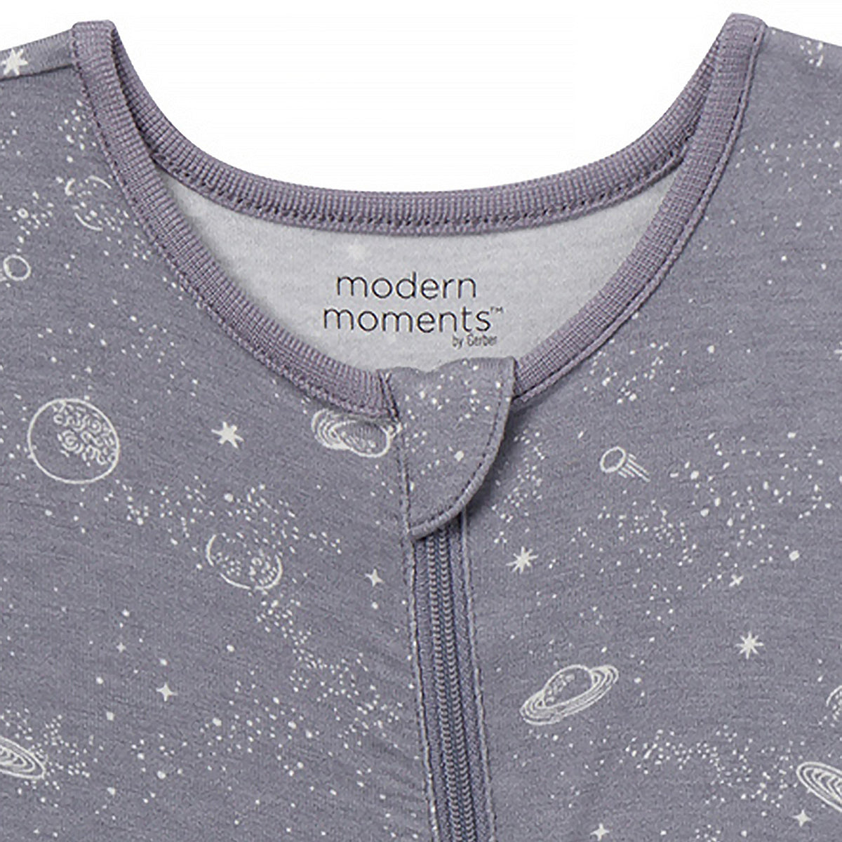 Baby Boys Silver Milkyway Romper, close-up detail 1
