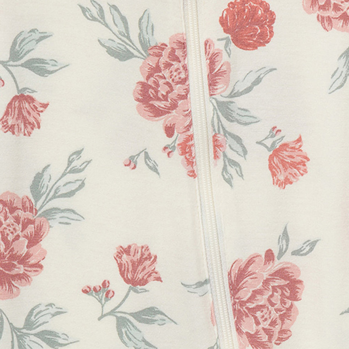Baby Girls Ivory Cabbage Rose Romper, close-up detail 4