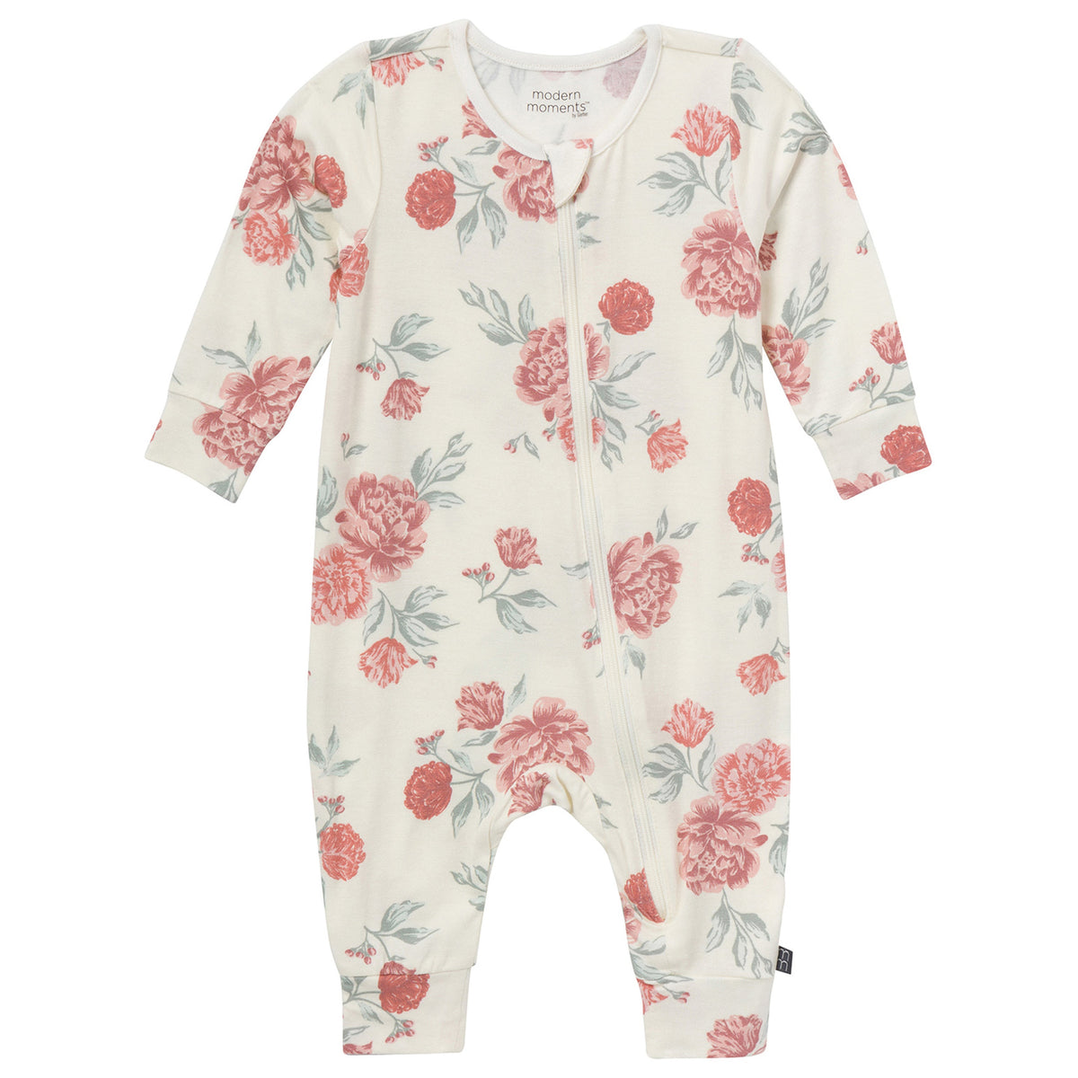 Baby Girls Ivory Cabbage Rose Romper