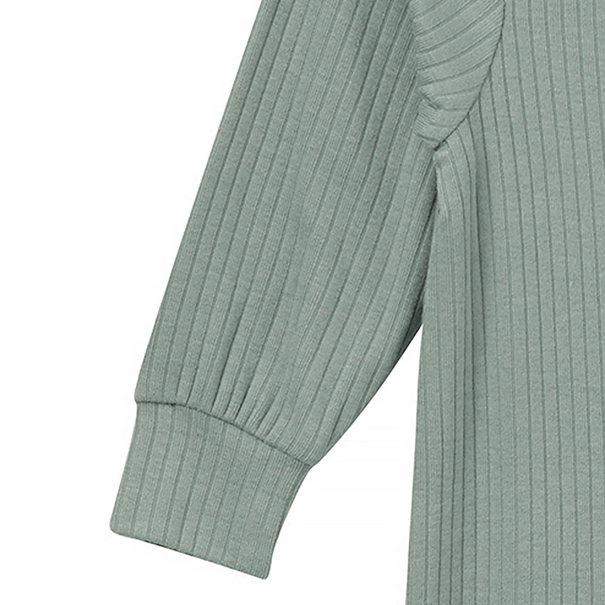 Baby Neutral Teal Romper, close-up detail 3