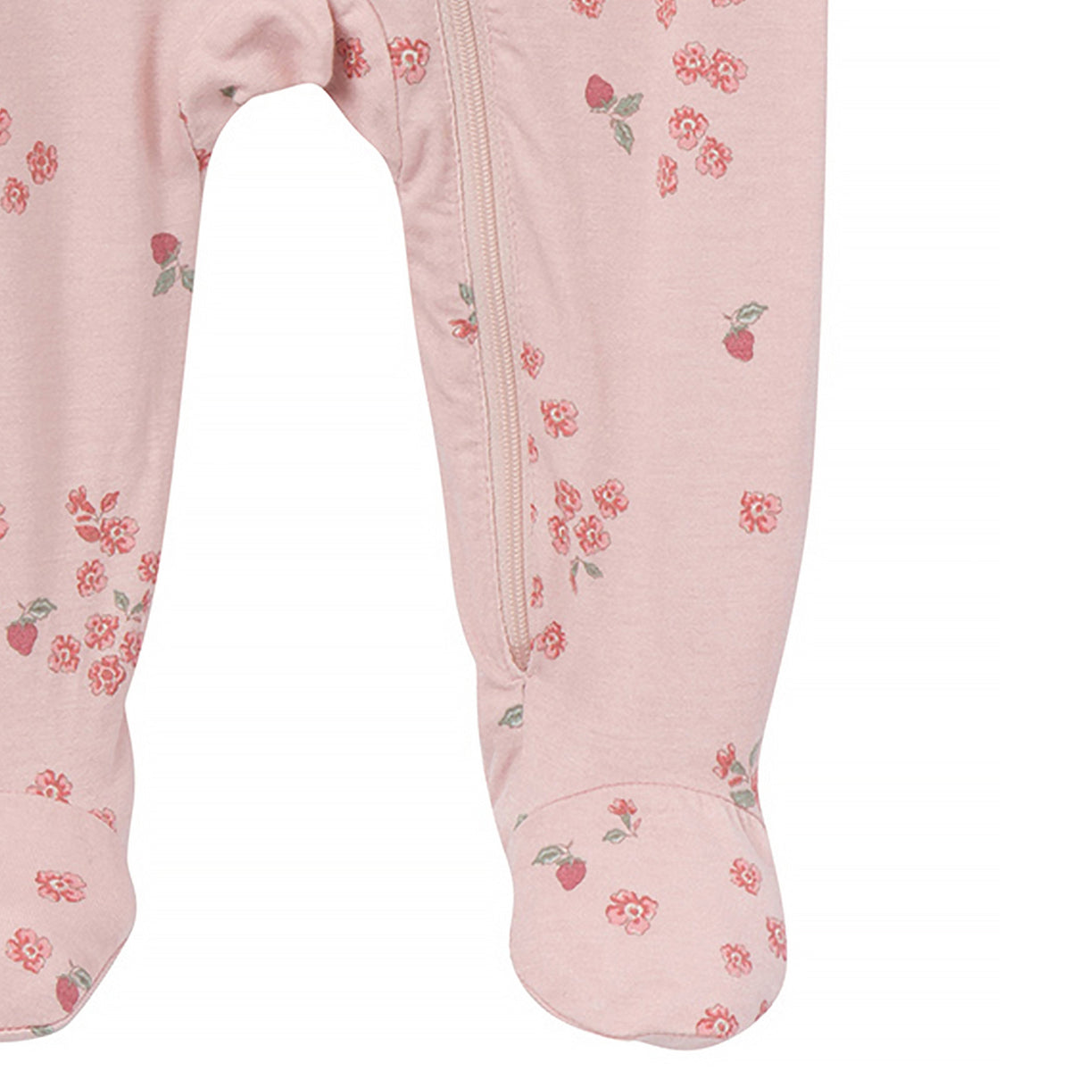 Baby Girls Peach Strawberry Floral Sleep 'N Play, close-up detail 2