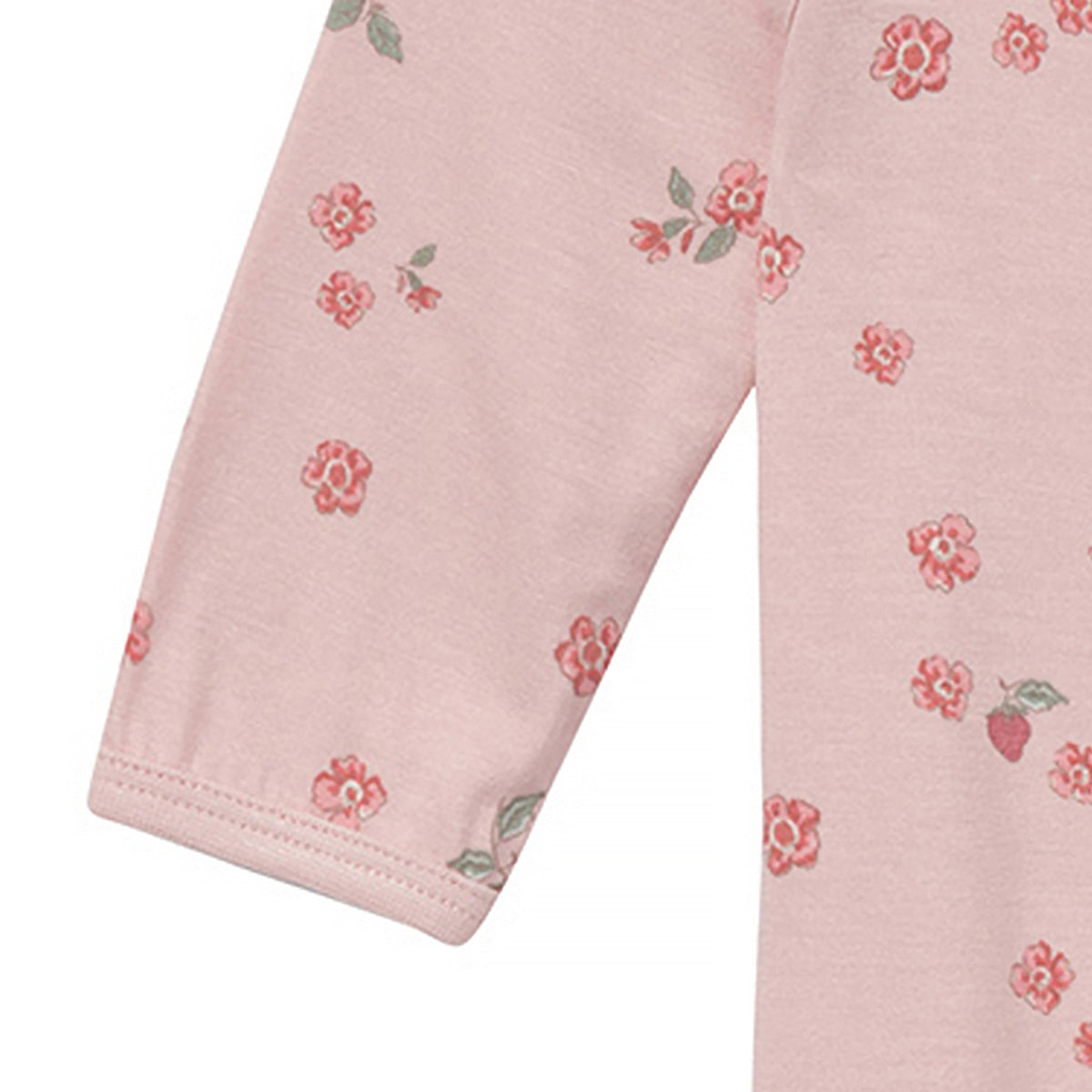 Baby Girls Peach Strawberry Floral Sleep 'N Play, close-up detail 3