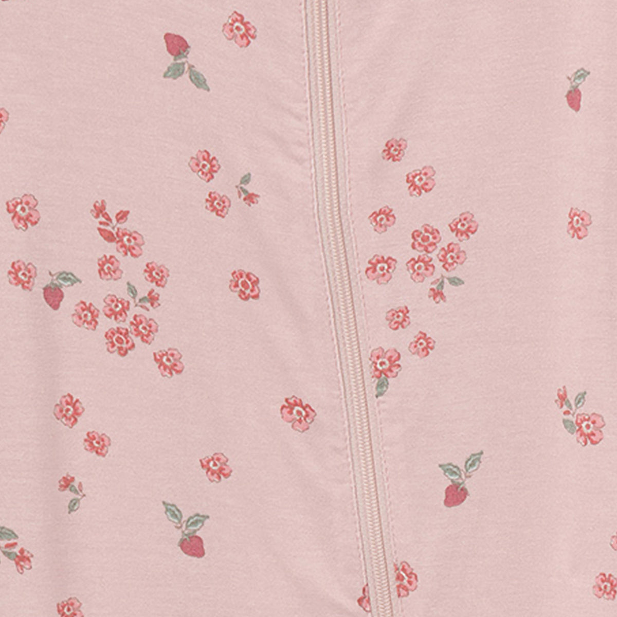 Baby Girls Peach Strawberry Floral Sleep 'N Play, close-up detail 4