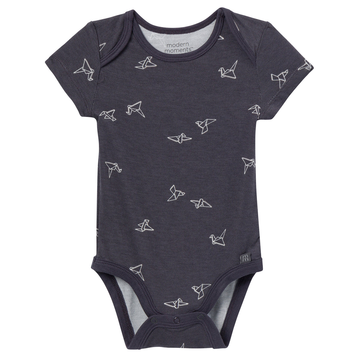 2-Pack Baby Boys Dark Grey Origami Bodysuits, additional view 1