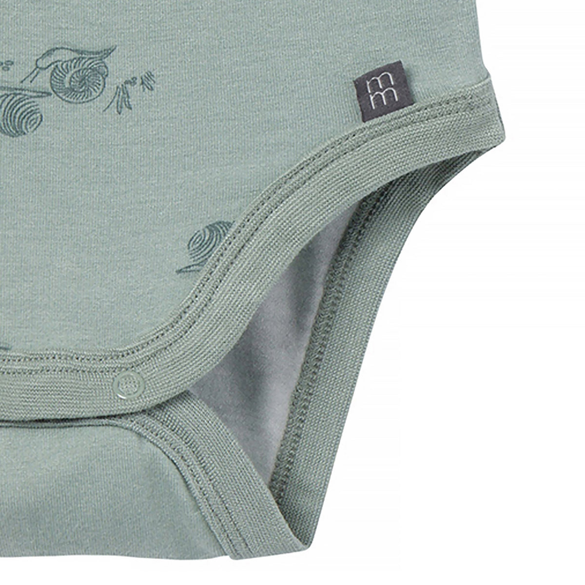 2-Pack Baby Boys Teal Snails Bodysuits, close-up detail 1