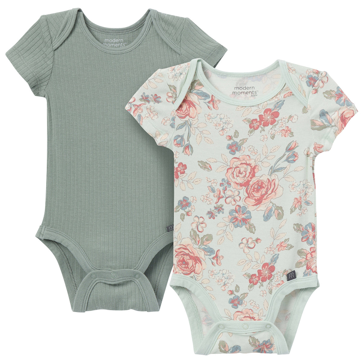 2-Pack Baby Girls Sky Blossom Bodysuits