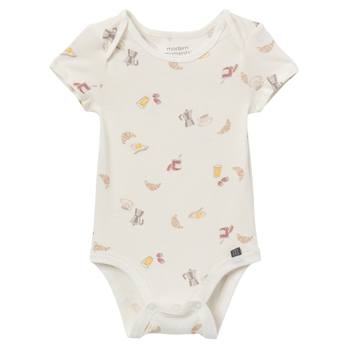 2-Pack Baby Neutral Ivory French Breakfast Bodysuits, additional view 1