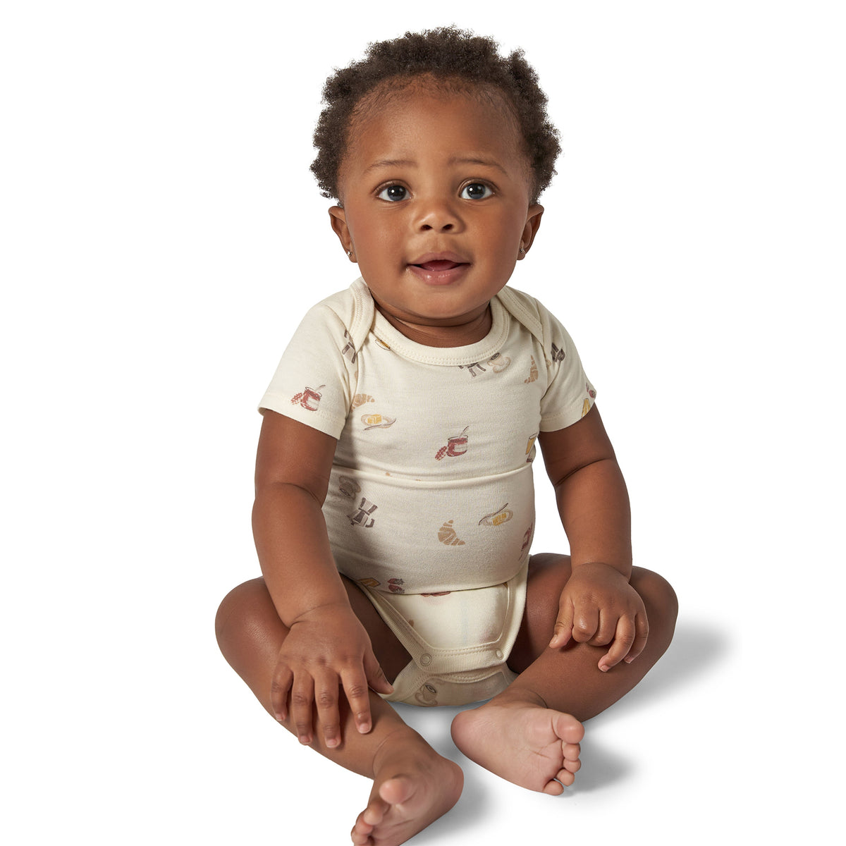 2-Pack Baby Neutral Ivory French Breakfast Bodysuits, lifestyle photo 1