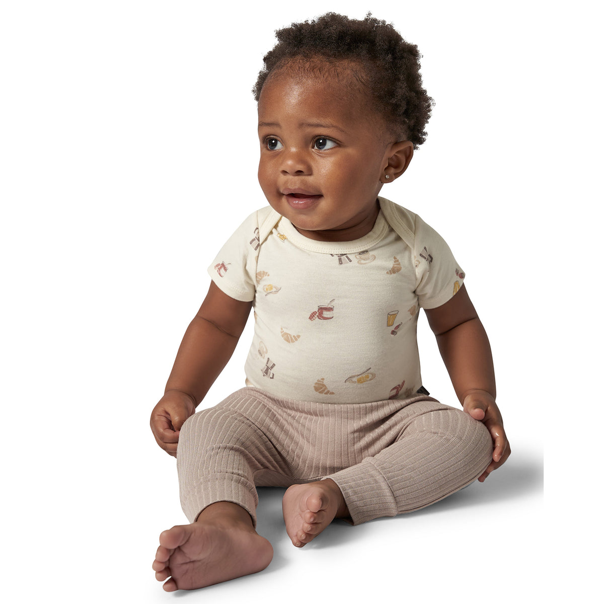 2-Pack Baby Girls Taupe Pants, lifestyle photo 1