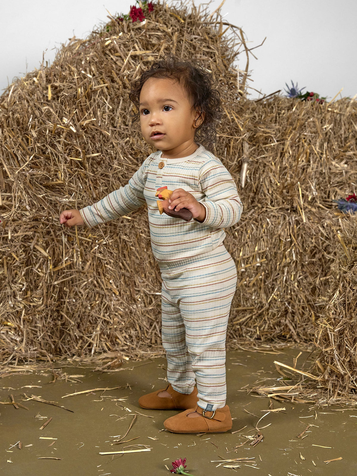 Baby Neutral Multi-Color Stripes Long Sleeve Bodysuit-Gerber Childrenswear Wholesale