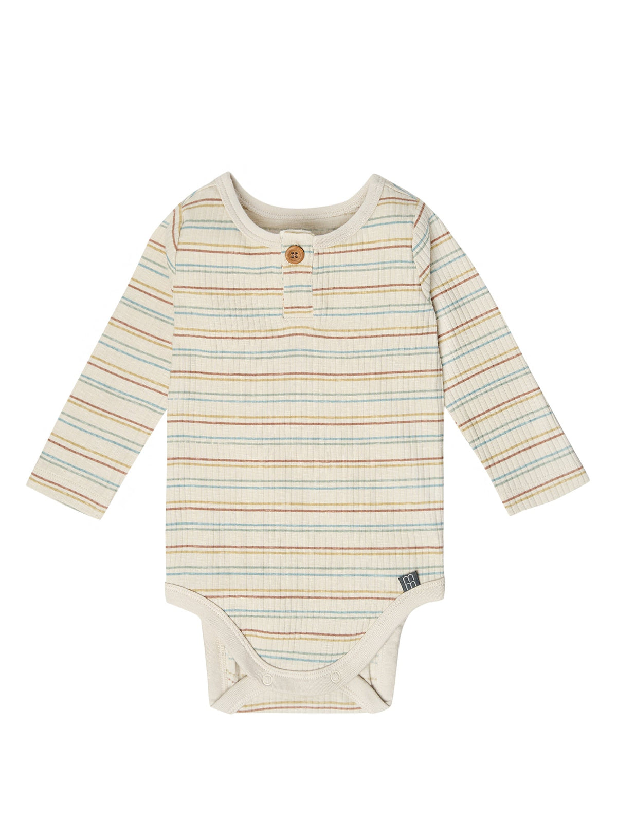 Baby Neutral Multi-Color Stripes Long Sleeve Bodysuit-Gerber Childrenswear Wholesale