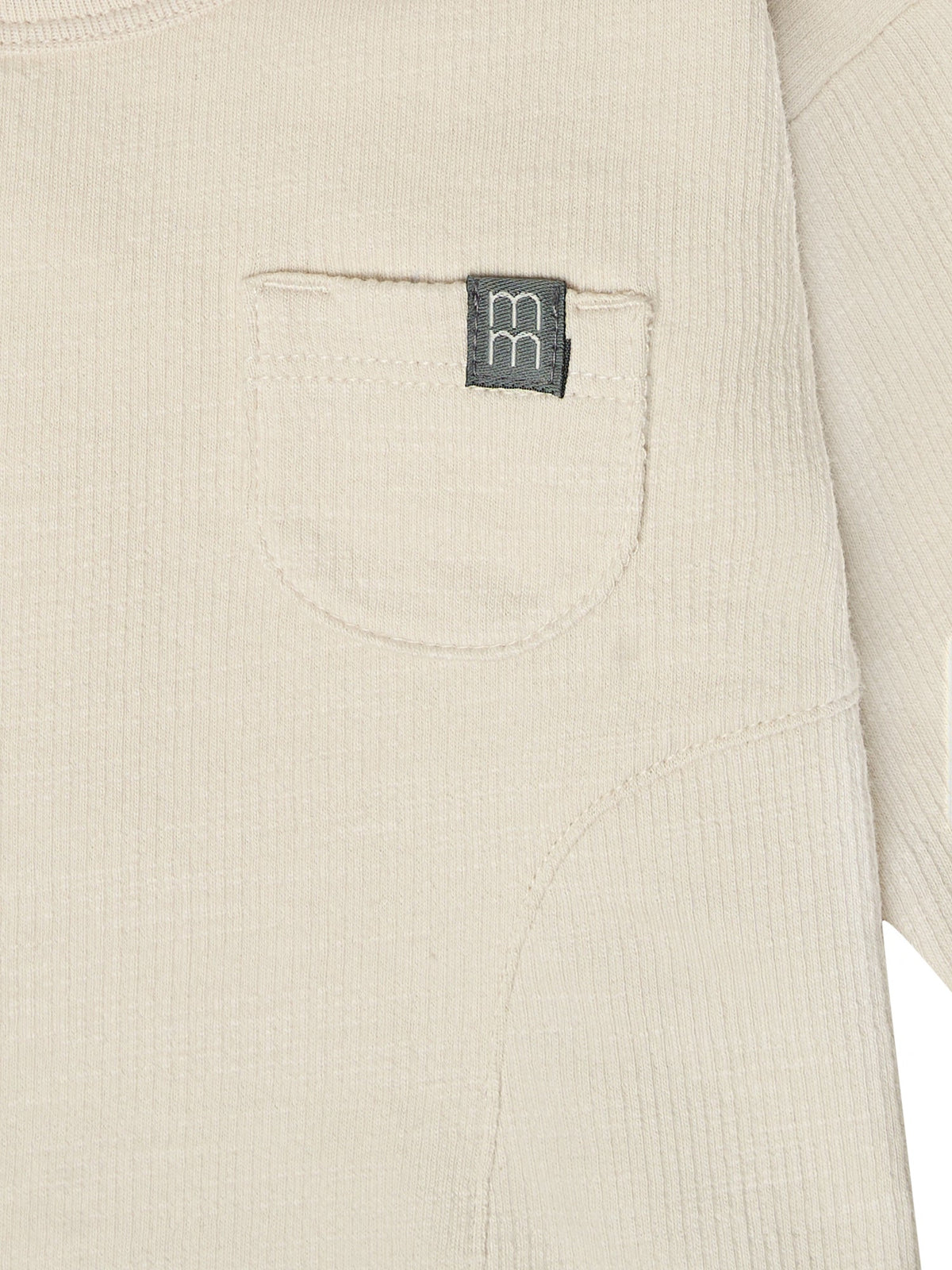 Baby Neutral Tan Long Sleeve Seamed Drop Shoulder Top-Gerber Childrenswear Wholesale