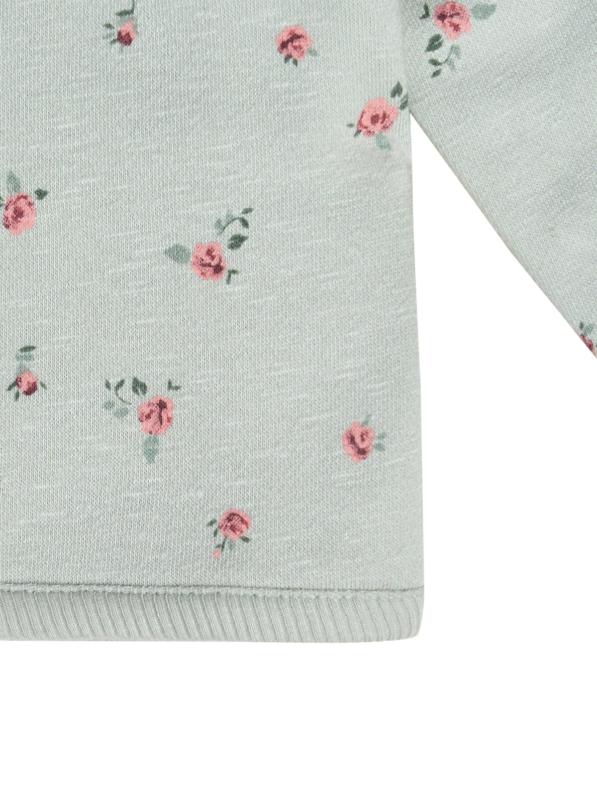 Baby Girls Green Roses Long Sleeve Drop Shoulder Top-Gerber Childrenswear Wholesale