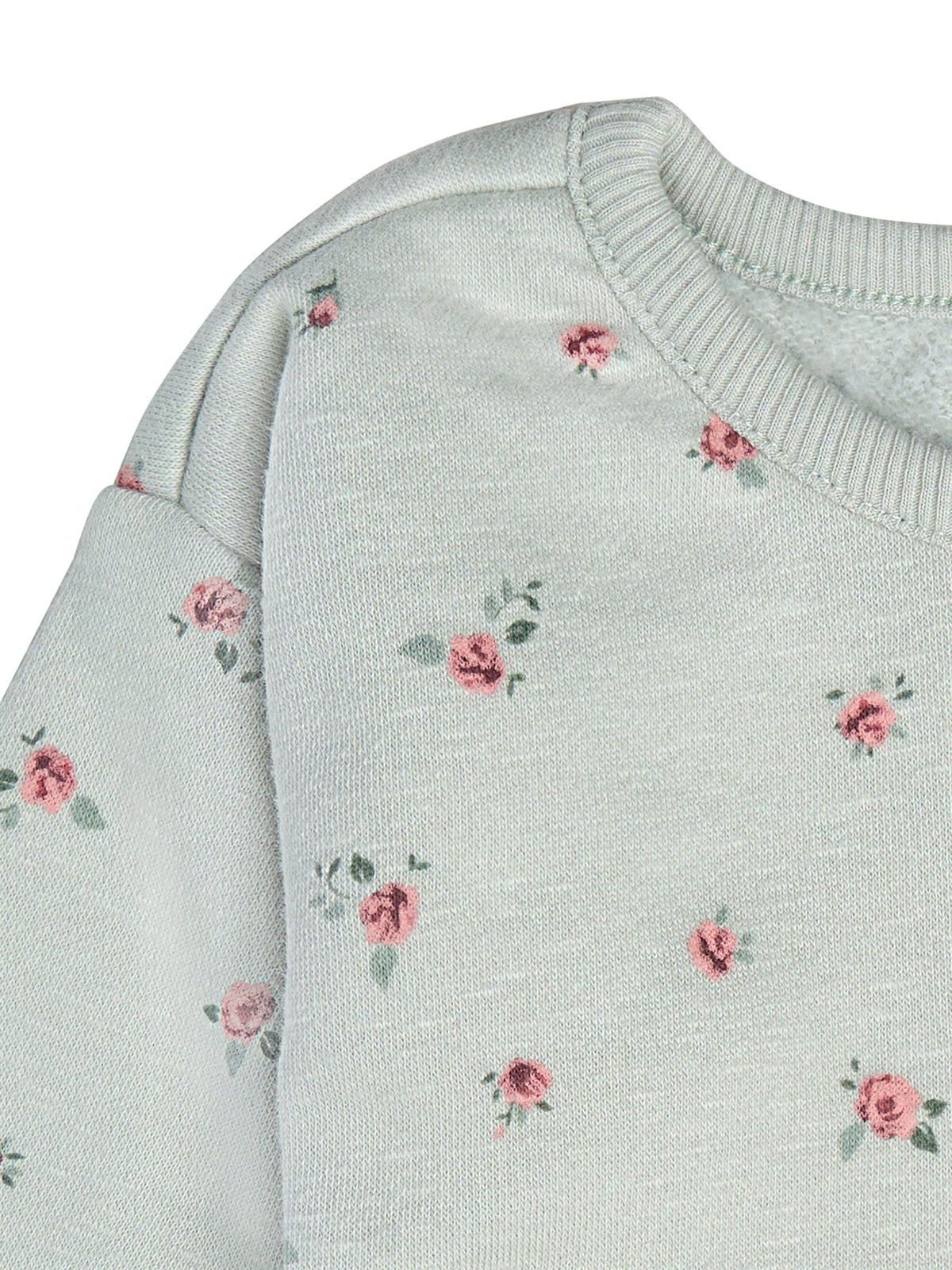 Baby Girls Green Roses Long Sleeve Drop Shoulder Top-Gerber Childrenswear Wholesale