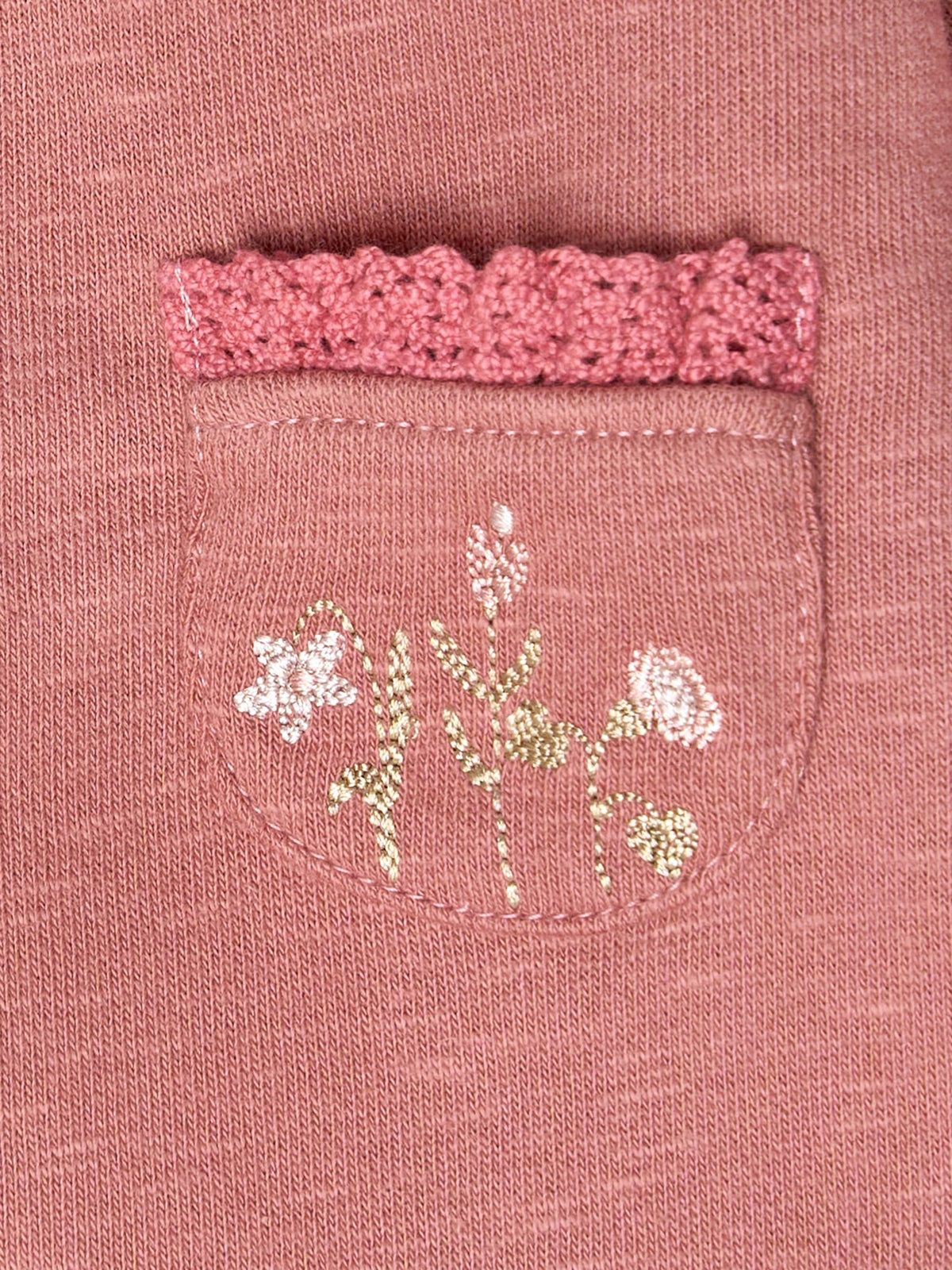 Baby Girls Rose Long Sleeve Drop Shoulder Top-Gerber Childrenswear Wholesale