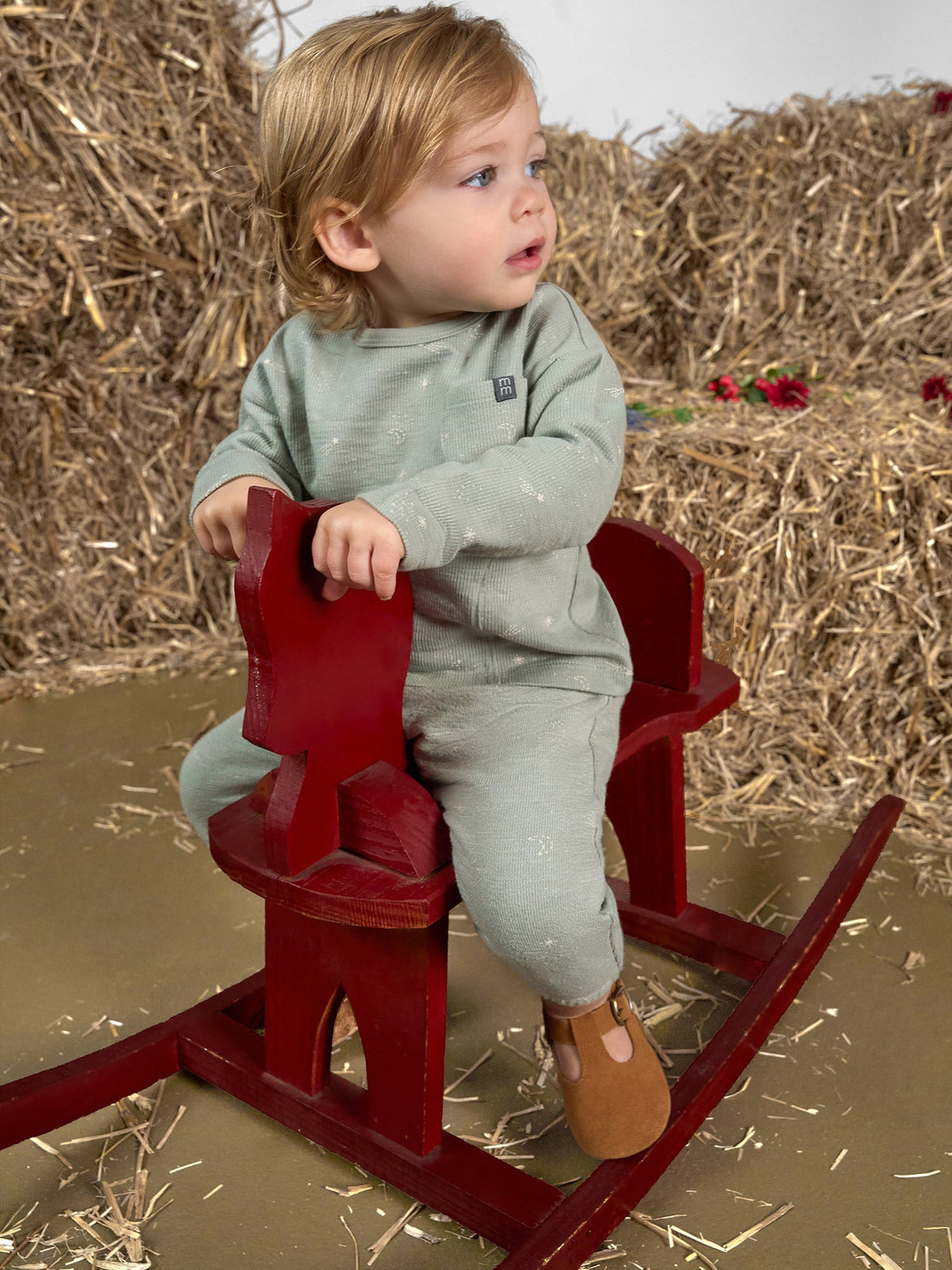 Baby Neutral Blue-Gray Sky Harem Pants-Gerber Childrenswear Wholesale