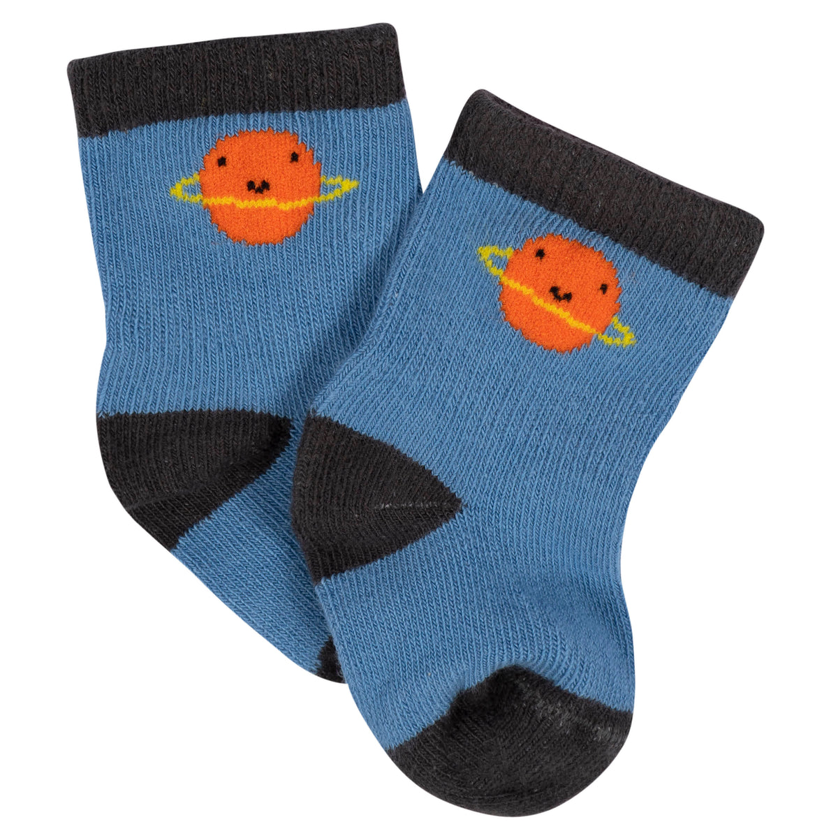 8-Pack Baby Boys Space Explorer Jersey Wiggle Proof Socks, view 2