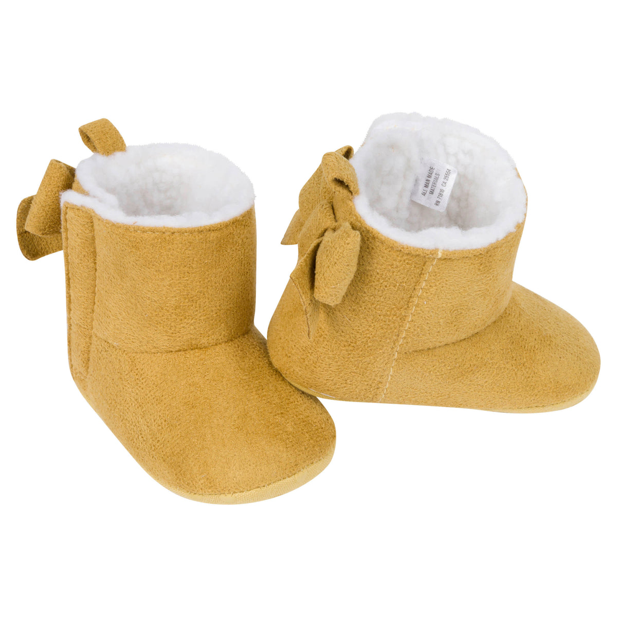 Baby Girls Taupe Bow Faux Suede Boots