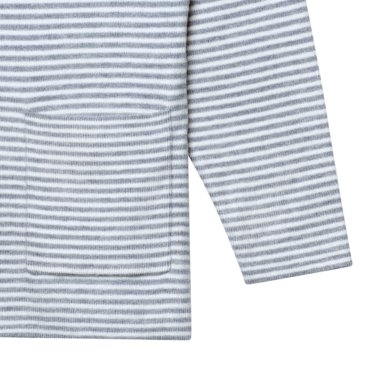 Infant & Toddler Gray Heather Striped Sweater With Pocket, view 2